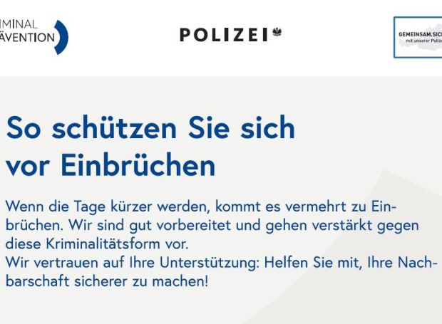 Eine Information der Polizei: So schützen Sie sich vor Einbrüchen