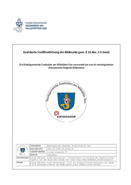 EIne Abbildung der Amttssignatur inklusive Stempelung welche auf dem Dokument im Internet gekennzeichnet werden muss